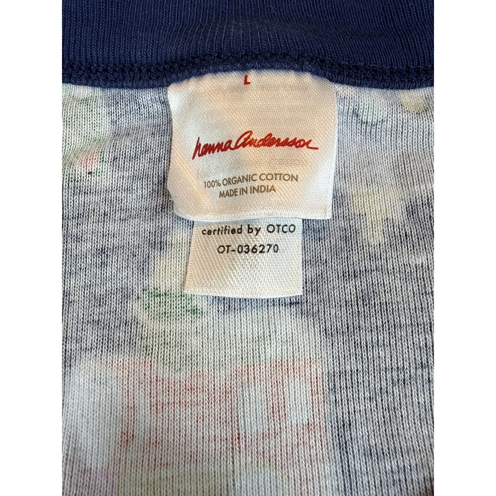 Hanna Andersson Womens L Christmas Ornaments Organic Cotton Pajama Set Navy - Picture 3 of 8